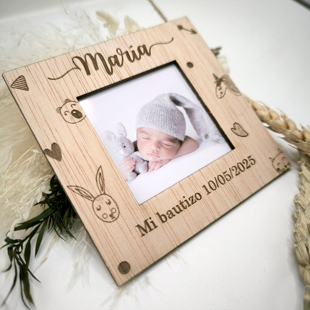 Mini Imán con foto para Bautizo