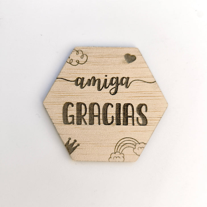 Imán Hexagonal "Gracias Amiga"